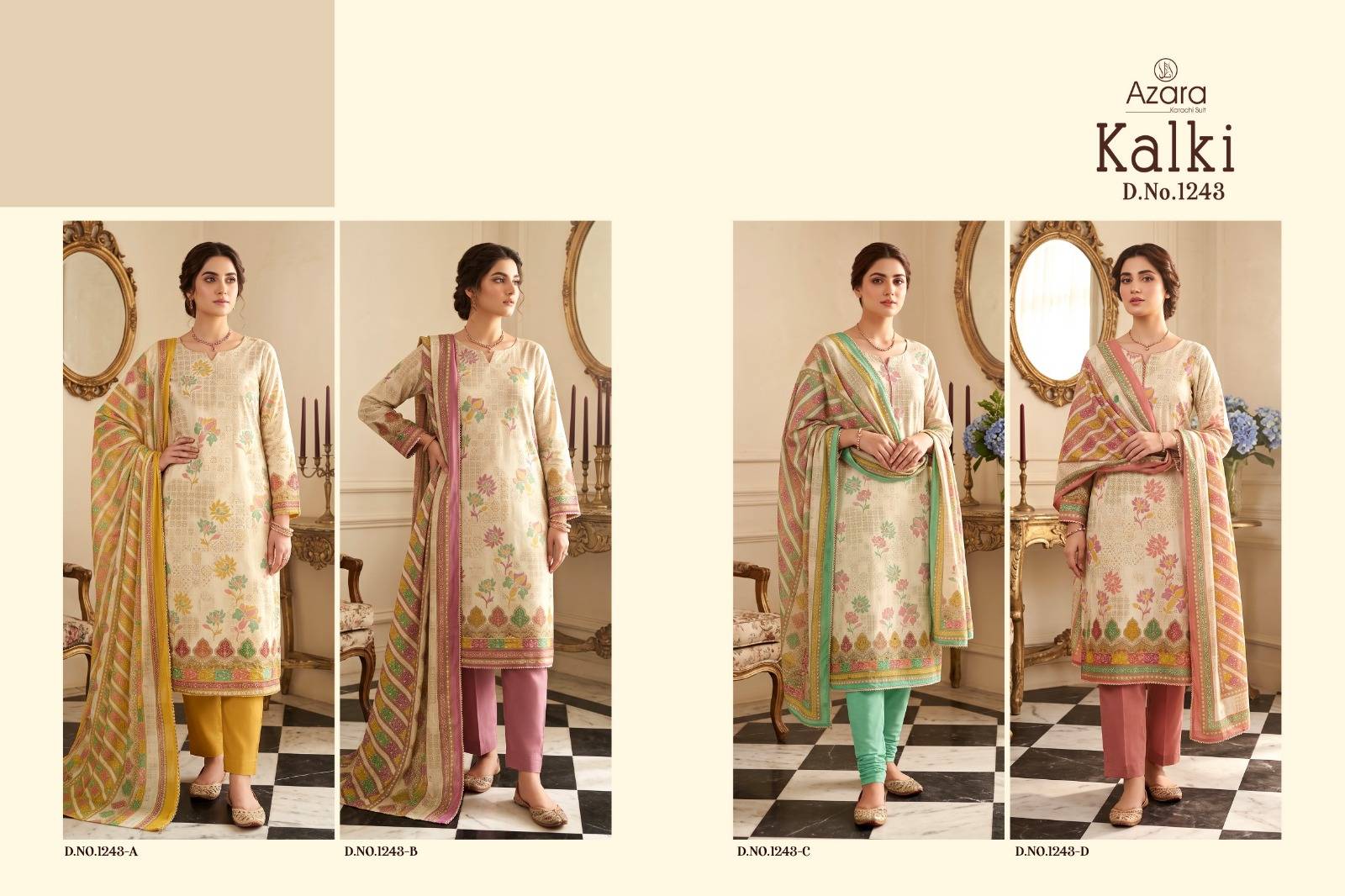 KALKI 1243 Series BY Radhika fashion 01 To 04 Series Beautiful Festive Suits Colorful Stylish Fancy Casual Wear & Ethnic Wear Cotton Dresses At Wholesale Price